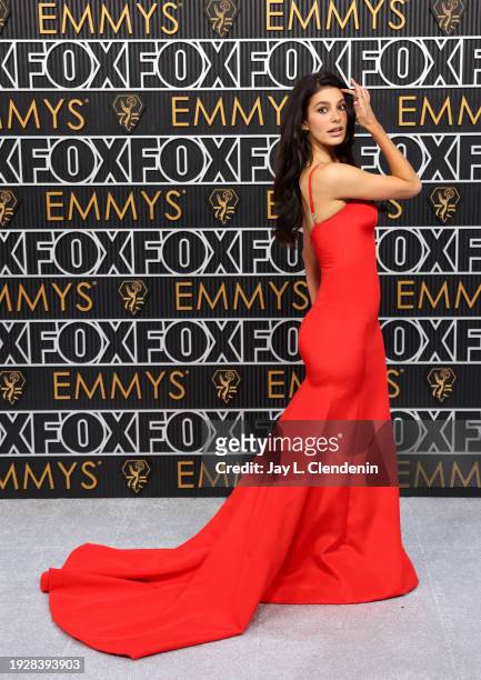 Los Angeles, CA Camila Morrone arriving at the 75th Primetime Emmy Awards at the Peacock Theater in Los Angeles, CA, Monday, Jan. 15, 2024.