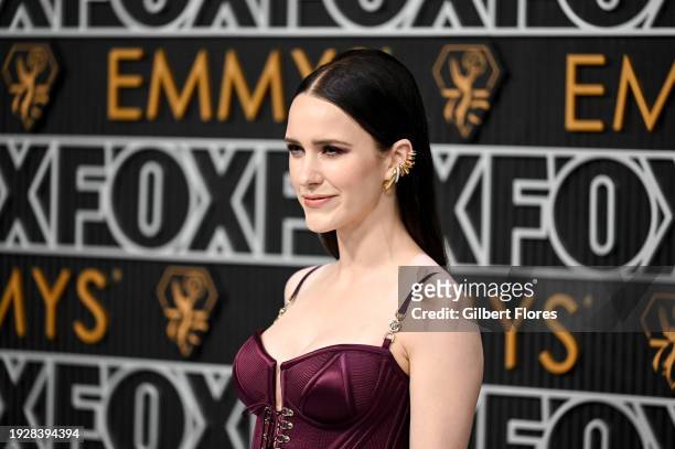 Rachel Brosnahan at the 75th Primetime Emmy Awards held at the Peacock Theater on January 15, 2024 in Los Angeles, California.