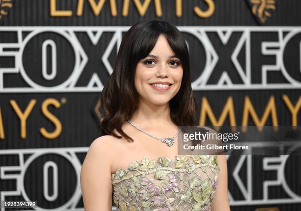 Jenna Ortega at the 75th Primetime Emmy Awards held at the Peacock Theater on January 15, 2024 in Los Angeles, California.