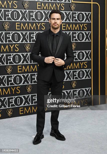 Theo James at the 75th Primetime Emmy Awards held at the Peacock Theater on January 15, 2024 in Los Angeles, California.
