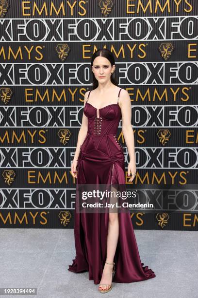 Los Angeles, CA Rachel Brosnahan arriving at the 75th Primetime Emmy Awards at the Peacock Theater in Los Angeles, CA, Monday, Jan. 15, 2024.