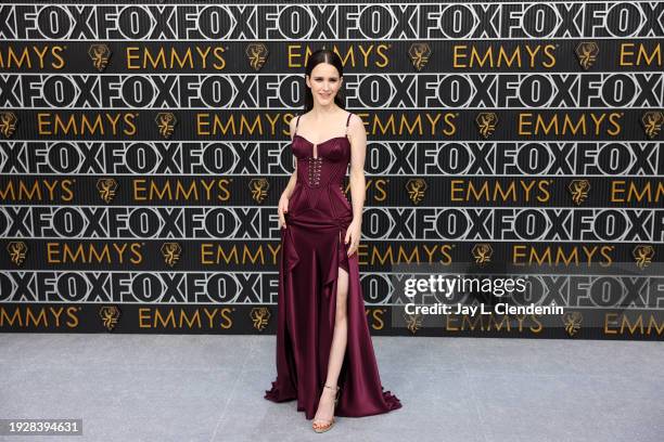 Los Angeles, CA Rachel Brosnahan arriving at the 75th Primetime Emmy Awards at the Peacock Theater in Los Angeles, CA, Monday, Jan. 15, 2024.