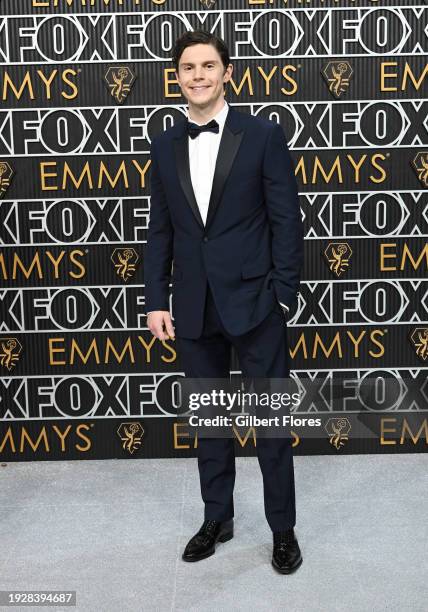 Evan Peters at the 75th Primetime Emmy Awards held at the Peacock Theater on January 15, 2024 in Los Angeles, California.