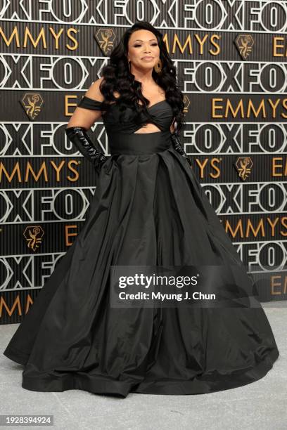 Los Angeles, CA Tisha Campbell attends the 75th Primetime Emmy Awards at the Peacock Theater in Los Angeles, CA, Monday, Jan. 15, 2024.