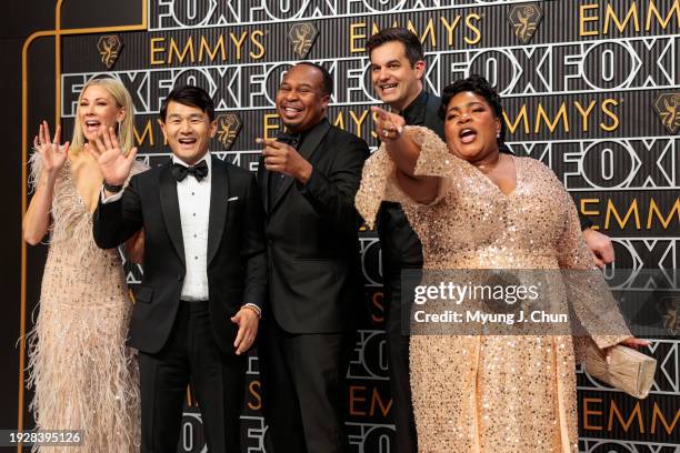 Los Angeles, CA Desi Lydic, Ronny Chieng, Roy Wood, Jr. Michael Kosta, and Dulce Sloan arriving at the 75th Primetime Emmy Awards at the Peacock...