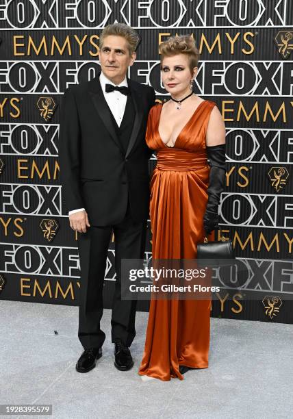 Michael Imperioli and Victoria Imperioli at the 75th Primetime Emmy Awards held at the Peacock Theater on January 15, 2024 in Los Angeles, California.