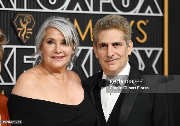 Lorraine Bracco and Michael Imperioli at the 75th Primetime Emmy Awards held at the Peacock Theater on January 15, 2024 in Los Angeles, California.