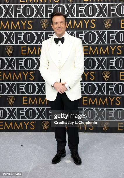 Los Angeles, CA Jason Sudeikis arriving at the 75th Primetime Emmy Awards at the Peacock Theater in Los Angeles, CA, Monday, Jan. 15, 2024.