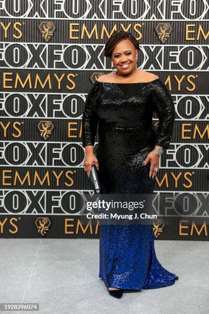 Los Angeles, CA Chandra Wilson attends the 75th Primetime Emmy Awards at the Peacock Theater in Los Angeles, CA, Monday, Jan. 15, 2024.