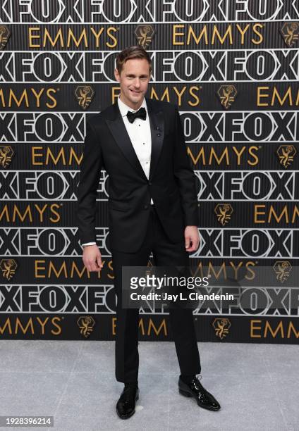 Los Angeles, CA Alexander Skarsgard arriving at the 75th Primetime Emmy Awards at the Peacock Theater in Los Angeles, CA, Monday, Jan. 15, 2024.