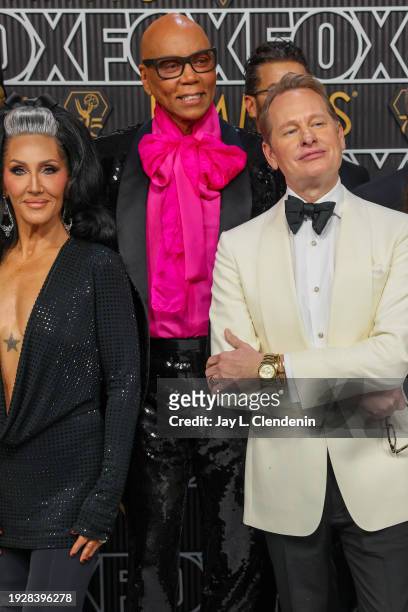 Los Angeles, CA Members of "RuPaul's Drag Race," including Michelle Visage, RuPaul and Carson Kressley arriving at the 75th Primetime Emmy Awards at...