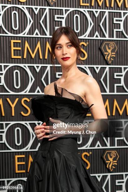 Los Angeles, CA Lizzy Caplan arriving at the 75th Primetime Emmy Awards at the Peacock Theater in Los Angeles, CA, Monday, Jan. 15, 2024.