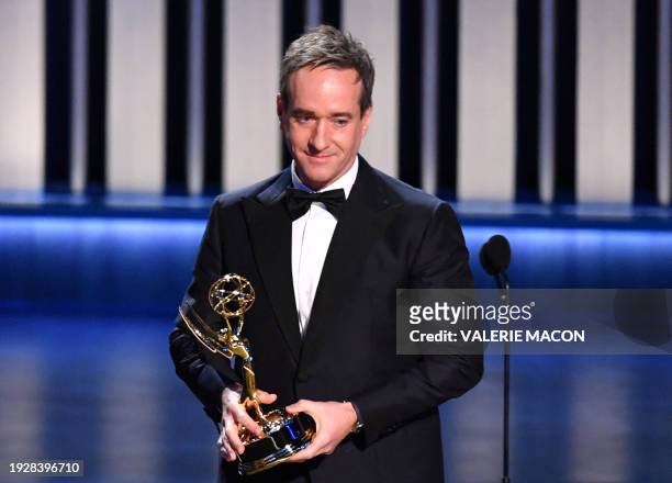 Outstanding Supporting Actor in a Drama Series Matthew Matthew Macfadyen, Succession, accepts his award onstage during the 75th Emmy Awards at the...