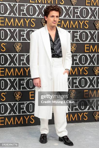 Los Angeles, CA Charlie Puth arriving at the 75th Primetime Emmy Awards at the Peacock Theater in Los Angeles, CA, Monday, Jan. 15, 2024.