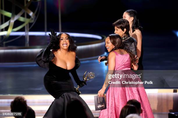 Niecy Nash Betts, Marla Gibbs and Quinta Brunson at the 75th Primetime Emmy Awards held at the Peacock Theater on January 15, 2024 in Los Angeles,...