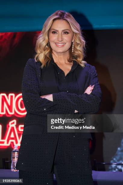 Anette Cuburu poses for a photo during a press conference `Hijas de su madre´at teatro Versalles on January 12, 2024 in Mexico City, Mexico.