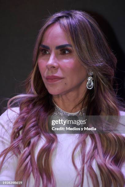 Aylin Mujica attends during a press conference `Hijas de su madre´at teatro Versalles on January 12, 2024 in Mexico City, Mexico.