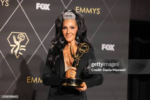 Los Angeles, CA : Michelle Visage, winner of Outstanding Reality TV Competition for "RuPaul's Drag Race," poses in the press room during the 75th...