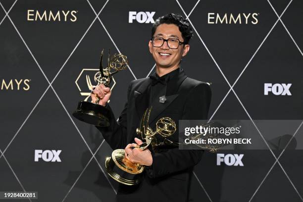 South Korean director Lee Sung Jin poses in the press room with the Outstanding Writing For A Limited Or Anthology Series Or Movie and Outstanding...