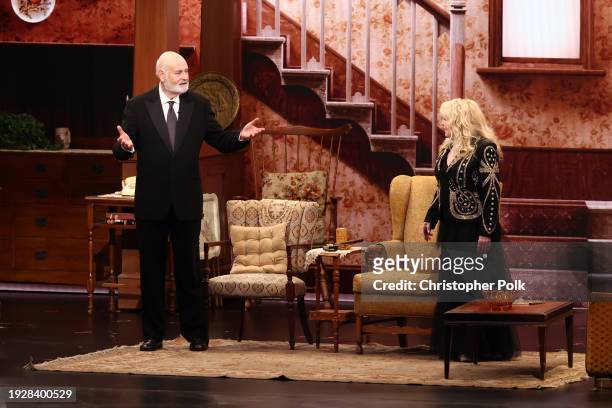 Rob Reiner and Sally Struthers at the 75th Primetime Emmy Awards held at the Peacock Theater on January 15, 2024 in Los Angeles, California.