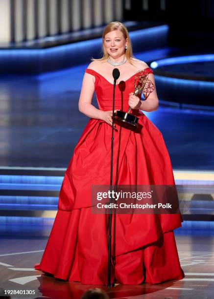 Sarah Snook at the 75th Primetime Emmy Awards held at the Peacock Theater on January 15, 2024 in Los Angeles, California.