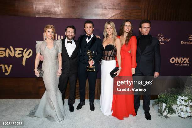 Mary Elizabeth Ellis, Charlie Day, Rob McElhenney, Kaitlin Olson, Jill Latiano and Glenn Howerton at The Walt Disney Company's Emmy Awards Party held...