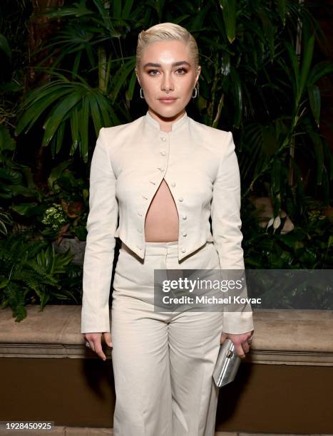Florence Pugh attends the AFI Awards at Four Seasons Hotel Los Angeles at Beverly Hills on January 12, 2024 in Los Angeles, California.