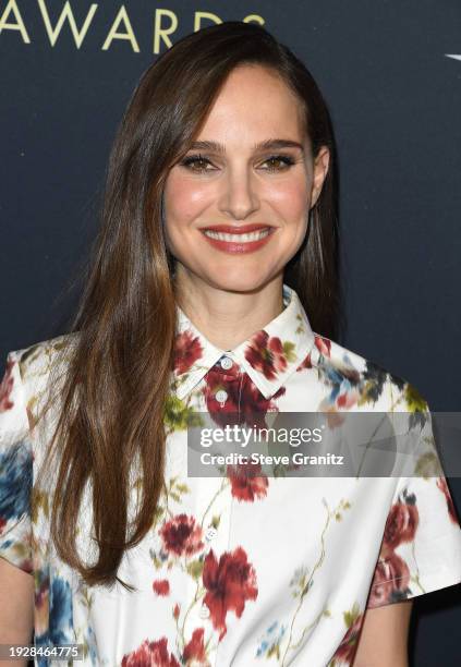 Natalie Portman arrives at the AFI Awards Luncheon at Four Seasons Hotel Los Angeles at Beverly Hills on January 12, 2024 in Los Angeles, California.