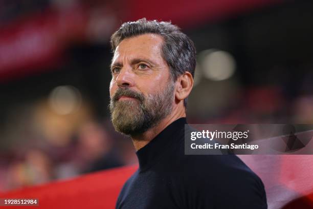 Quique Sanchez Flores, manager of Sevilla FC looks on during the LaLiga EA Sports match between Sevilla FC and Deportivo Alaves at Estadio Ramon...