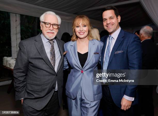 Brian Cox and TCM Hosts Alicia Malone and Dave Karger attend the 30th Anniversary of Turner Classic Movies at The Four Seasons Hotel on January 12,...