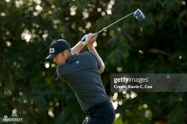 Seamus Power of Ireland plays his shot from the fifth tee during the second round of the Sony Open in Hawaii at Waialae Country Club on January 12,...