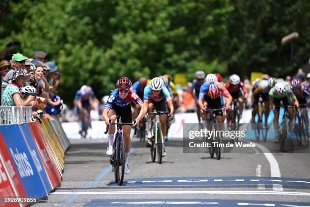 Cecilie Uttrup Ludwig of Denmark and Team Fdj-Suez sprint at finish line to win the 8th Santos Women's Tour Down Under 2024, Stage 2 a 104.2km stage...