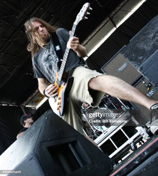 Mark Morton, lead guitarist of the heavy metal band Lamb of God on July 14th, 2004 in Camden.