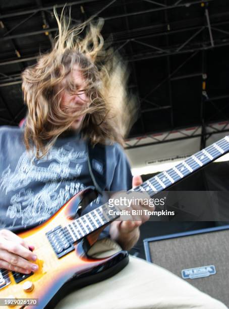 Mark Morton, lead guitarist of the heavy metal band Lamb of God on July 14th, 2004 in Camden.