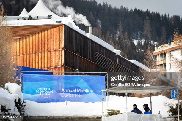 Sniper and security look out over Davos from the World Economic Forum venue. Federal Assembly has also authorized deploying up to 5000 armed...