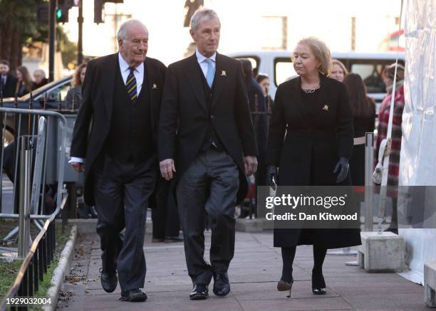 Nigel Evans arrives for a memorial service for former Commons speaker Betty Boothroyd at St Margaret's church on January 16, 2024 in London, United...