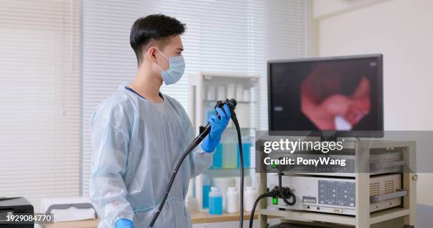 colonoscopy endoscopic examination - colorectal cancer screening stock pictures, royalty-free photos & images