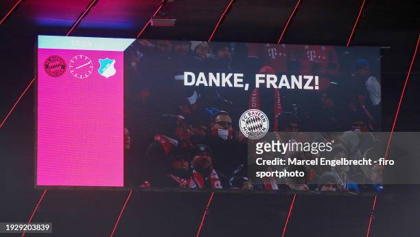 Minute of silence after the passing of former German football player and manager, Franz Beckenbauer of FC Bayern München ahead of the Bundesliga...