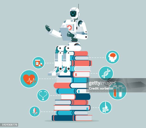 medical research - nurse using computer stock illustrations