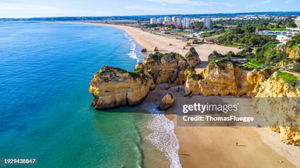 aerial view at alvor, algarve, portugal - portugal stock pictures, royalty-free photos & images