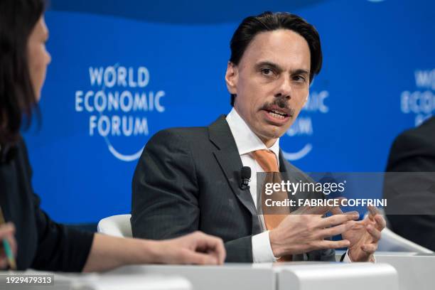 Saudi Arabia Foreign Minister Prince Faisal bin Farhan Al-Saud attends a session during the World Economic Forum annual meeting in Davos.