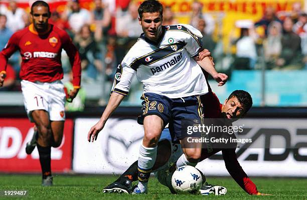 Adrian Mutu of Parma in action during the Serie A match between Roma and Parma, Played at the Olympic Stadium, Rome, Italy on April 13, 2003.