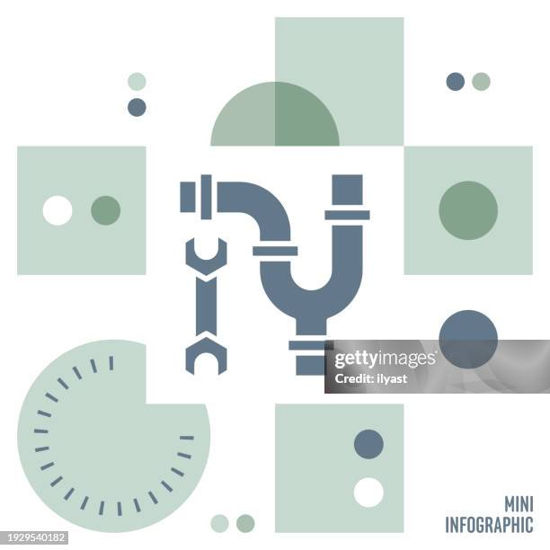 plumber mini infographic design - plumber tools background stock illustrations