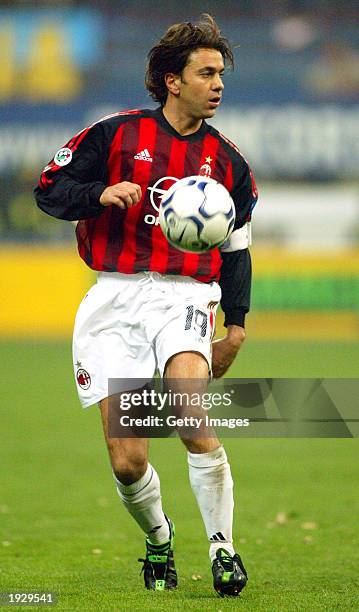 Alessandro Costacurta of AC Milan in action during the Serie A match between Inter Milan and AC Milan, played at the 'Giuseppe Meazza' San Siro...