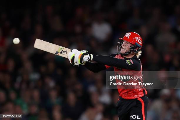 Jake Fraser-McGurk of the Renegades bats during the BBL match between Melbourne Renegades and Melbourne Stars at Marvel Stadium, on January 13 in...