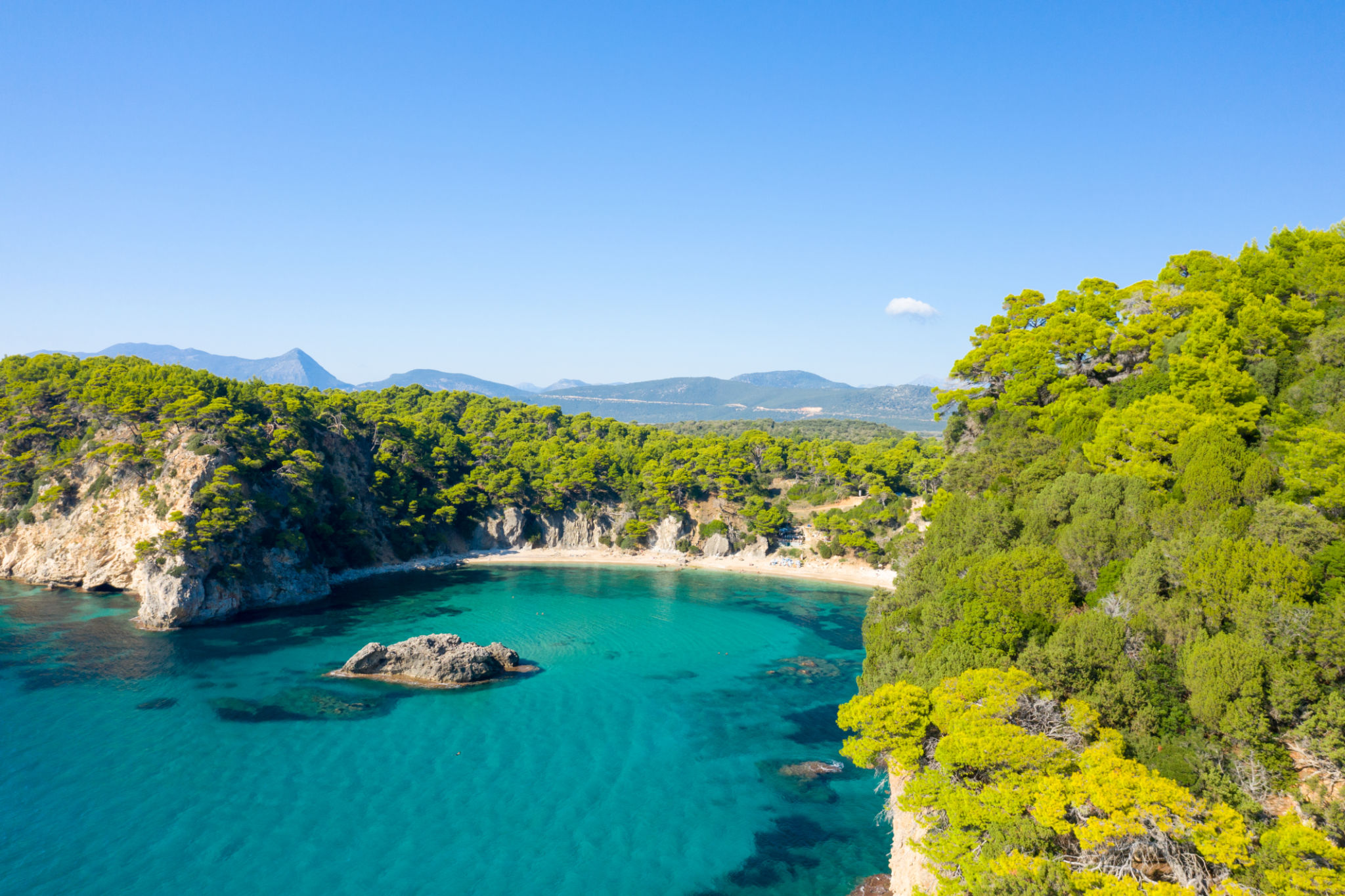 secluded greek beach