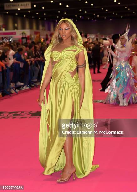 Drag Artists on 'Queens Walk' at "RuPaul's DragCon UK 2024" at the ExCel London on January 13, 2024 in London, England.