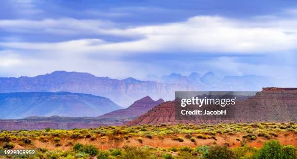 rain clouds above the canaan mountains along the scenic route 59 in utah - utah stock pictures, royalty-free photos & images