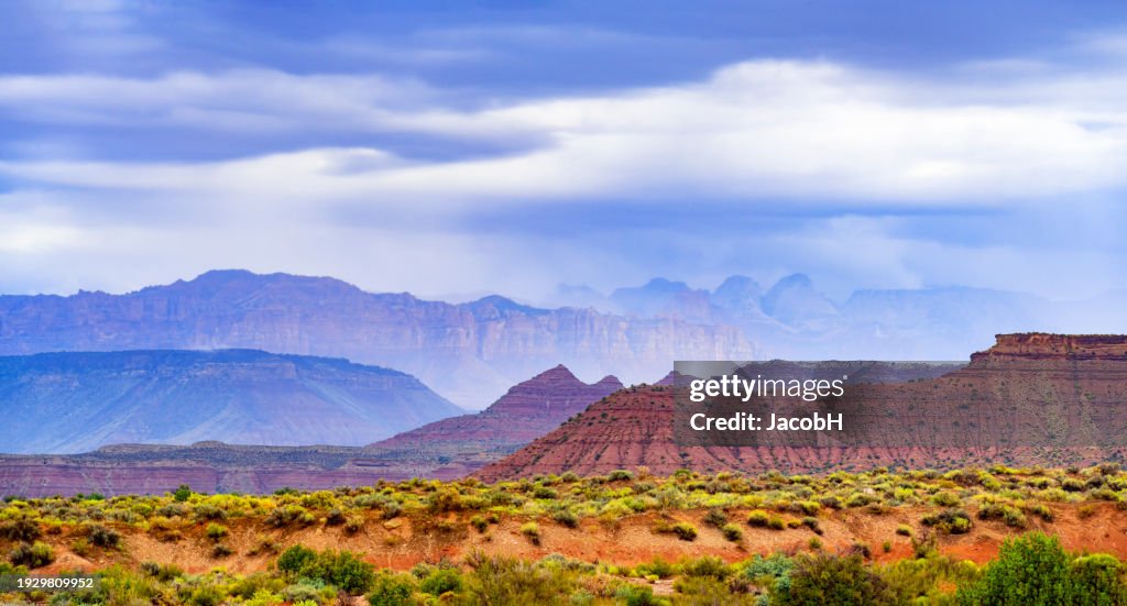 Rain Clouds above the Canaan Mountains along the scenic route 59 in Utah