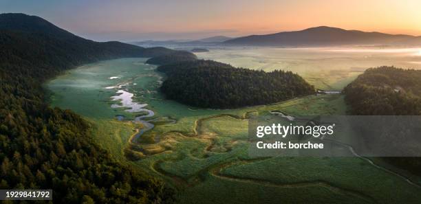 winding river in countryside - slovenia spring stock pictures, royalty-free photos & images